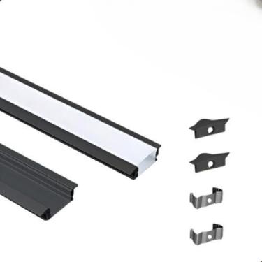 Imagem de Perfil De Led Embutir 24mm Slim 2m De Aluminio Para Gesso