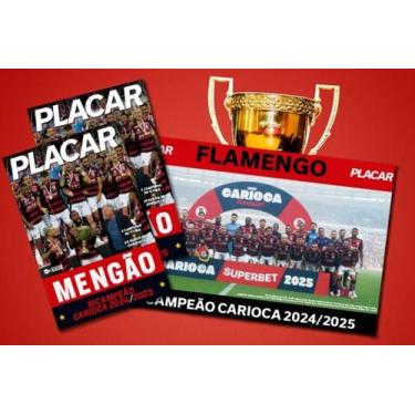 Imagem de Poster Placar Futebol Flamengo Bicampeão Carioca 2024/25