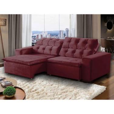 Imagem de Sofá 4 Lugares Retrátil e Reclinável Alasca 230 Cm Pillow Veludo Bege.