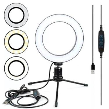 Imagem de Iluminador Ring Light LED 6 Polegadas para Fotos e Vídeos - RMEletroni