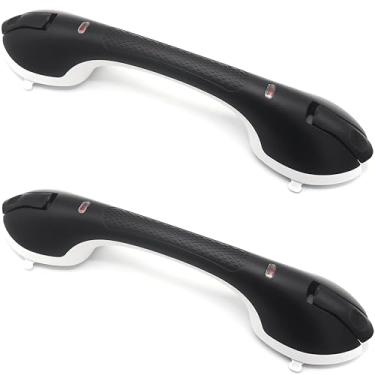 Imagem de Pacote com 2 barras de sucção para banheira: alça antiderrapante reforçada atualizada com ventosa forte para parede do banheiro, barra de segurança de carga máxima de 122 kg para idosos idosos (2