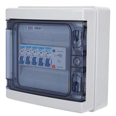Imagem de Disjuntor de Circuito, Janela Visual Transparente Caixa à Prova D'água 63A 30mA RCD+4MCB 6A+2 X16A+32A, Com Tamanho de Instalação Aprox.11,5 X 11cm