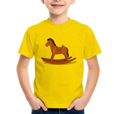 Imagem de Camiseta Infantil Cavalinho De Pau - Foca na Moda, Amarelo, 6