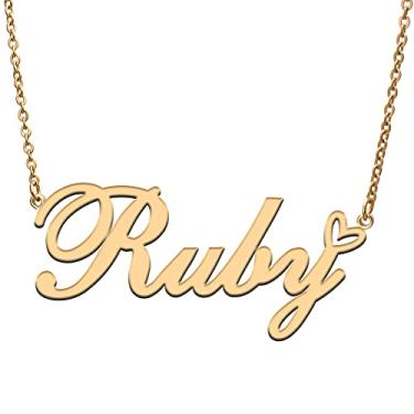 Imagem de RONKAH Colar de nome personalizado personalizado com coração colar de nome personalizado para mulheres colar de moda pessoal melhor presente para menina, mãe, filha, amizade, Natal, aniversário,