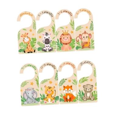 Imagem de menolana 7pcs closet divisores de roupas penduradas divisores de roupas cabide de triagem adorável closet recém -nascido divisores para fotos de fotos recém, Padrão de Girafa