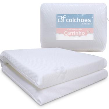 Imagem de Colchonete para Carrinho de Bebê Moisés Infantil Baby Antialérgico Impermeável 29x73x4cm - bf Colchões