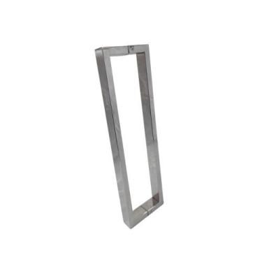 Imagem de Puxador Inox 304 Porta Pivotante Portão Madeira Vidro Alumínio 60cm U 