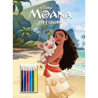 Imagem de Livro Infantil Pop Gigante Ler e Colorir Moana com 6 Lápis 16 Páginas