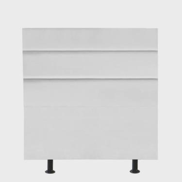 Imagem de Cabeceira Estofada Argentina 120cm Viúva Solteirão Para Cama Box Quarto Corino Branco - Ahazzo Móveis