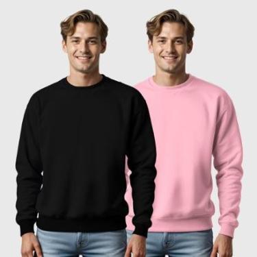 Imagem de Kit 2 Blusas de Frio Moletom Gola Redonda Masculina Benellys-Masculino