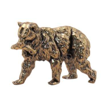Imagem de Fenteer Mini Bear Sculpture Ornament Crafts Sculpture Sculpture Home Decoration estátua de metal para prateleiras da sala de jantar