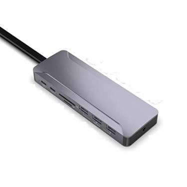 Imagem de Estação de ancoragem para laptop com dois monitores de alumínio 3.0 tipo C, hub USB