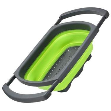 Imagem de Escorredor De Silicone Dobrável Retrátil Retangular P/ Macarrão - Top 
