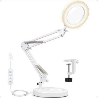 Imagem de Luminária Abajur Articulável Garra Mesa para leitura de artesanato ou 