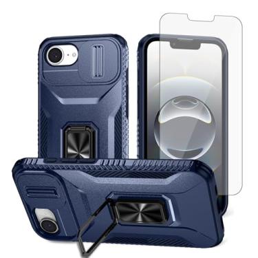 Imagem de Asuwish Capa de telefone para iPhone 16e/SE 2025/SE 4 com capa de câmera deslizante protetor de tela suporte suporte robusto fino protetor celular i Phone16e i16e 16 e SE4 4ª geração 16eCase feminino