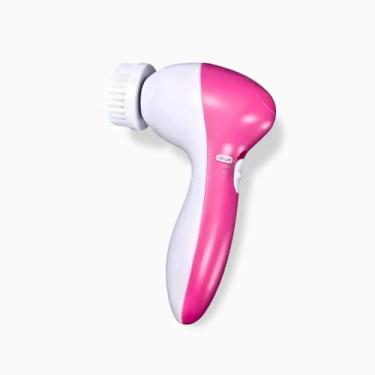 Imagem de Escova De Limpeza Facial 5 Em 1 Para Pele Hidratada Limpeza Profunda Esfoliação Redução De Rugas Clareamento De Manchas Massagem E Aplicação De Cremes - Rosa