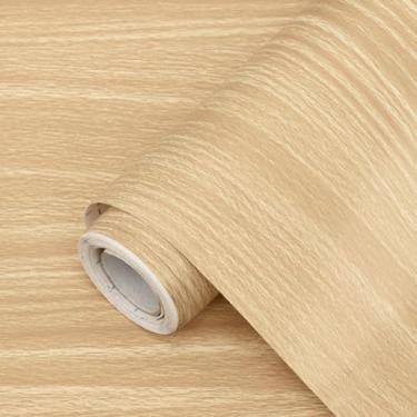 Imagem de Papel de parede de madeira de bordo Melwod para destacar e colar papel de contato 45 cm x 500 cm autoadesivo removível decorativo de madeira vinil à prova d'água para paredes, móveis, armários, prateleiras de bancada
