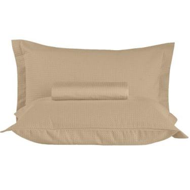 Imagem de Kit Colcha Casal Teka Piquet Favo Gênova Liso 100% Algodão 3 pçs, ., B