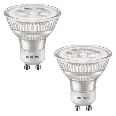 Imagem de 2 Lâmpadas Led Bivolt 4.8w Philips Dicroica Luz Quente Gu10