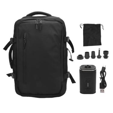 Imagem de Mochila a Vácuo Com Bomba, Mochila de Viagem Expansível à Prova D'água Com Compressão de Vedação a Vácuo, Trava TSA e Porta de Carregamento USB, para Laptop de 15,6 Polegadas