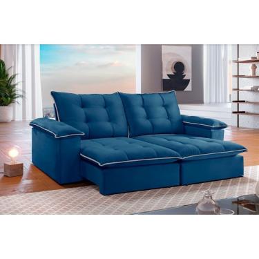 Imagem de Sofá Retrátil E Reclinável 1,80m 2 Lugares Azul/prata