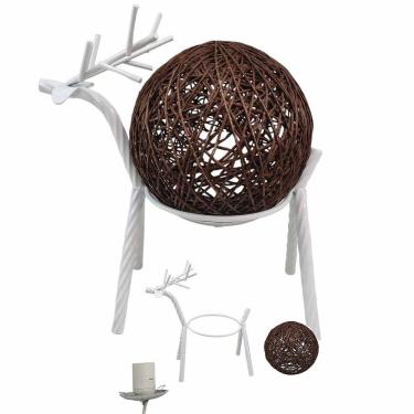 Imagem de Luminaria Abajur Cervo Rena Enfeite Decoraçao Natal Hotel Pousada Restaurante Mesa Estante Casa