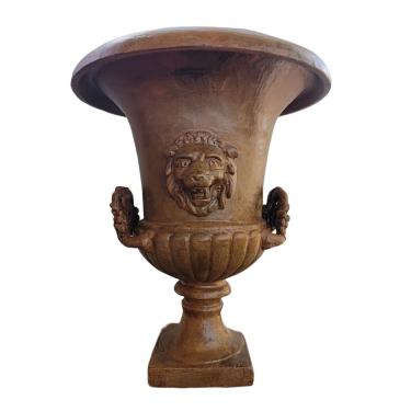 Imagem de Vaso Cara De Leão C/ Alça Meu Jardim Casa Alto Padrão Ferro Fundido