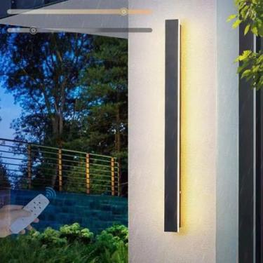 Imagem de Lâmpada de parede longa LED externa regulável com arandela de parede de controle remoto IP65 à prova d'água interna/externa acrílico moderno para corredor villa varanda terraços garagem 3000K-6500K (D