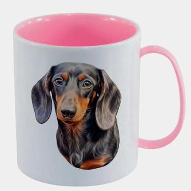 Imagem de Caneca de Polímero Plástico Inquebrável Infantil Rosa Claro - DACHSHUND FOFO LINDO