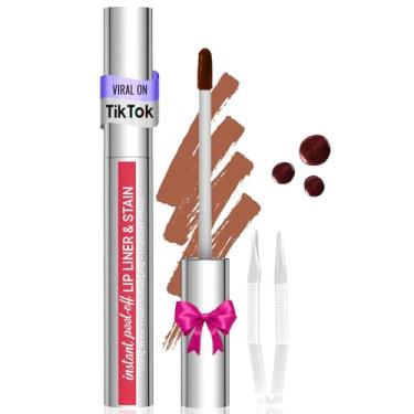 Imagem de Vevivia Beauty Lip Stain - Delineador, Duradouro, Natural, Removível Com Pinça, Fácil De Usar, À Prova D'Água, Antiborrões, Antitransferência, Café