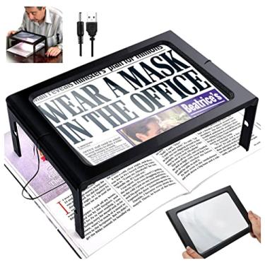 Imagem de Bygytyo Lupa De Led Com 12 Luzes, Leitura Grande 3X, Ideal Para Impressões Pequenas, Baixa Visão, Idosos E Olhos Envelhecidos