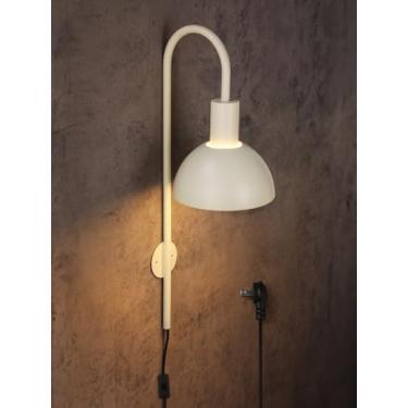 Imagem de TORCHSTAR Arandela De Parede Metal Com Encaixe, Luminária Cabo Luz Decoração Interna, Base E26, Led 20 W, Marfim, Para Sala Estar, Cantinho Leitura, Quarto, Corredor, Lâmpada Não Incluída