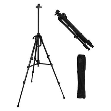 Imagem de Creative Inspirations Cavalete De Artista Robusto Valerri 61" Da Inspiration, Portátil, Com Altura Ajustável Para Desenho Ou Pintura Do Chão À Mesa, Leve, Alumínio Preto Bolsa Viagem Nylon