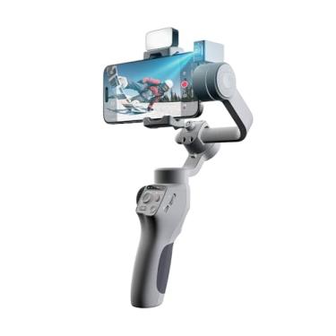 Imagem de FUNSNAP Kit de estabilizador Gimbal C05 para smartphone, iPhone Gimbal de 3 eixos com luz de preenchimento magnético/sensor de rastreamento AI para iPhone 16 15 14 Pro Max Android Handheld Phone