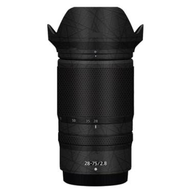 Imagem de Película protetora de lente de câmera película protetora de vinil adesivo premium para Nikon Z 28-75 mm F2.8 decalque fotográfico 28-75 2.8 (preto cruzado)