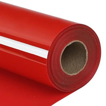 Imagem de guangyintong Rolos De Vinil Vermelho Htv Para Transferência Calor Guangyintong, 30,5 Cm X 7,6 M Passar A Ferro Em Camisetas, Superfície Brilhante, Máquina Corte Universal, Fácil Cortar E Com Design