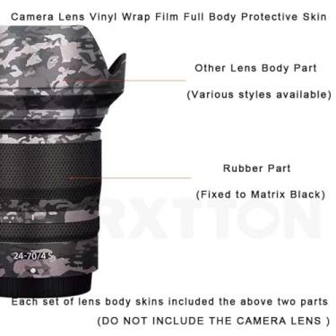 Imagem de Camerea Lens Skin Anti-Scratch Adesivo para Nikon Z 24-70 mm F4S Revestimento Película Protetora Vinil Protetor Corporal Decalques Capa 24-70 4 (Preto Cruzado)