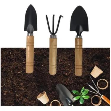 Imagem de Mini Kit Jardinagem 3 Peças Horta Jardim Pazinhas E Rastelo - Novo sec