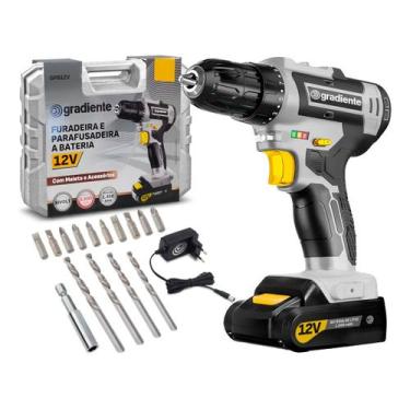 Imagem de Parafusadeira Furadeira 12v 3/8 Lítio Com Acessórios E Maleta - Gradie