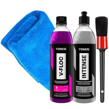 Imagem de Kit Estética Automotiva Lavar Carro Moto Vonixx V-Floc Intense Pincel Toalha
