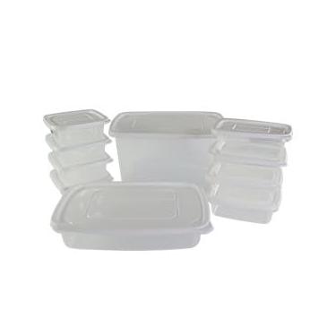 Imagem de Conjunto de Potes Plásticos Organizadores, 10 Peças, 4 Tamanhos, 2,8L/1,2L/240ml, Empilháveis, Transparentes