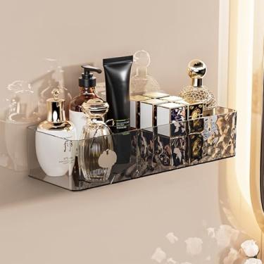 Imagem de Lae Nuvole Organizador de organizador de banheiro montado na parede, prateleira adesiva para chuveiro interno, organizadores de banheiro de plástico e armazenamento para parede, banheiro, decoração de