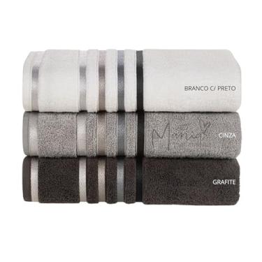 Imagem de Kit 3 Toalhas Banhão Gigante Karsten 100% Algodão Fio Penteado Toque Macio Lumina (Grafite)