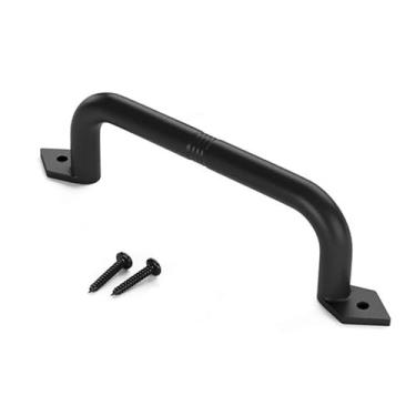 Imagem de WeiLaiKeQi Puxador de porta de celeiro, ferragens, puxador de portão preto, de porta deslizante de celeiro para portão de garagem, portas de armário de fazenda