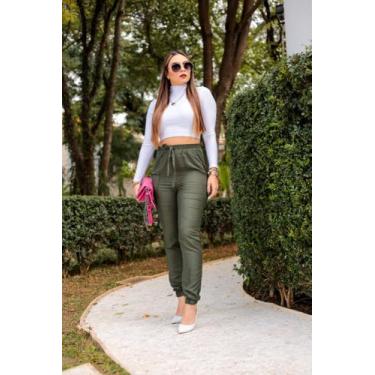 Imagem de Calça feminina jogger tecido viscolinho - MODA FILO, Verde, P