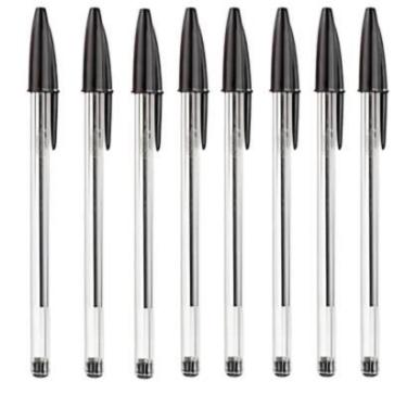 Imagem de Kit 8 Caneta Esferográfica Cristal 1.0Mm - Preta - Bic