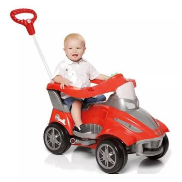 Imagem de Quadriciclo Infantil De Passeio 2x1 Clássico Road Com Empurrador Pedal Proteção Buzina - CALESITA