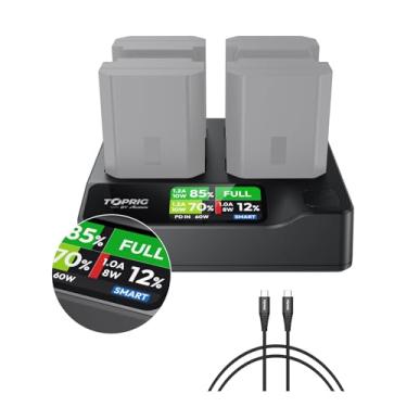 Imagem de toprig Carregador De Bateria Para Câmera Accsoon Np-Fz100 4 Canais, Carregamento Rápido Pd60W Com Tela Lcd, Compatível Filmadoras Sony A7Iii, A7Iv, A7Riii, A6600, Fx3, Fx30, Zv-E1, Zv-E10