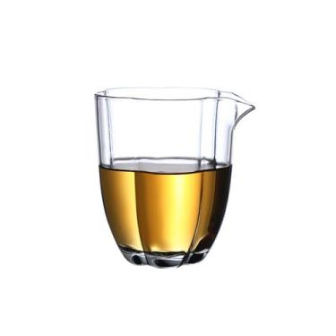 Imagem de Sizikato Copo de compartilhamento de chá de vidro borossilicato transparente, jarra de chá Kungfu de polígono de 227 g