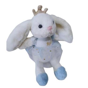 Imagem de Coelho de Pelúcia Roupa Tule Azul - BeArt